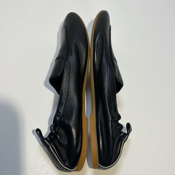 Everlane Black Day Loafer Leather Elastic Back Flats 9 - Picture 6 of 11